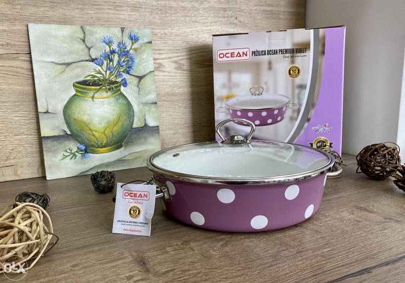 TAVA ZA PRZENJE SA POKLOPCEM OCEAN VIOLET PREMIUM 24cm TAVE Moj Dom