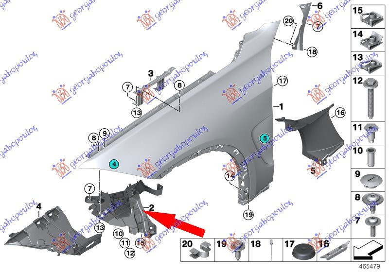 NOSAC PR BLATOBRANA PLAS ZAD DIO L BMW X6 F16 14 Nosači blatobrana