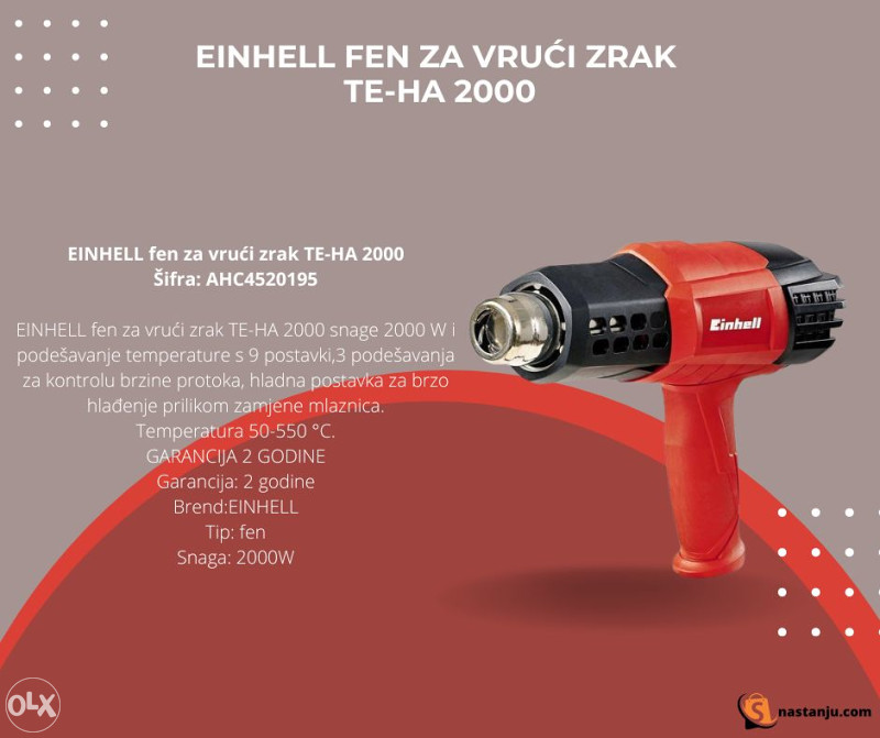 Fen Za Vru Zrak Te Ha Einhell Alati Na Vru Zrak Olx Ba