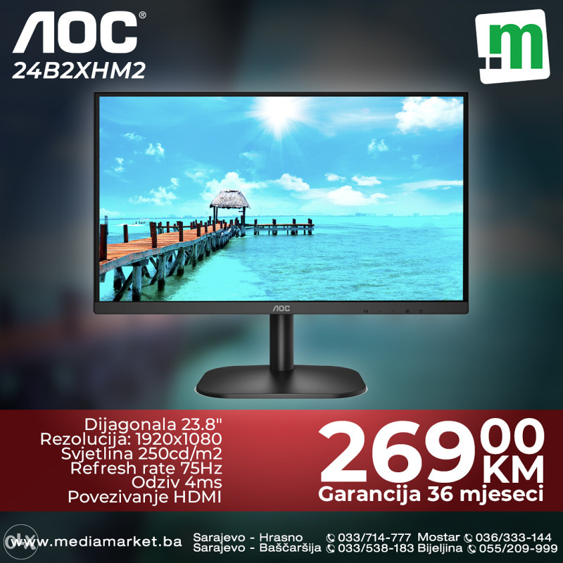 Monitor Aoc Fhd Hz B Xhm Monitori Olx Ba