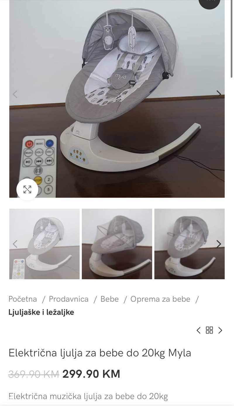 Elektricna ljulja ljuljacka za bebe Ležaljke Sjedalice OLX ba