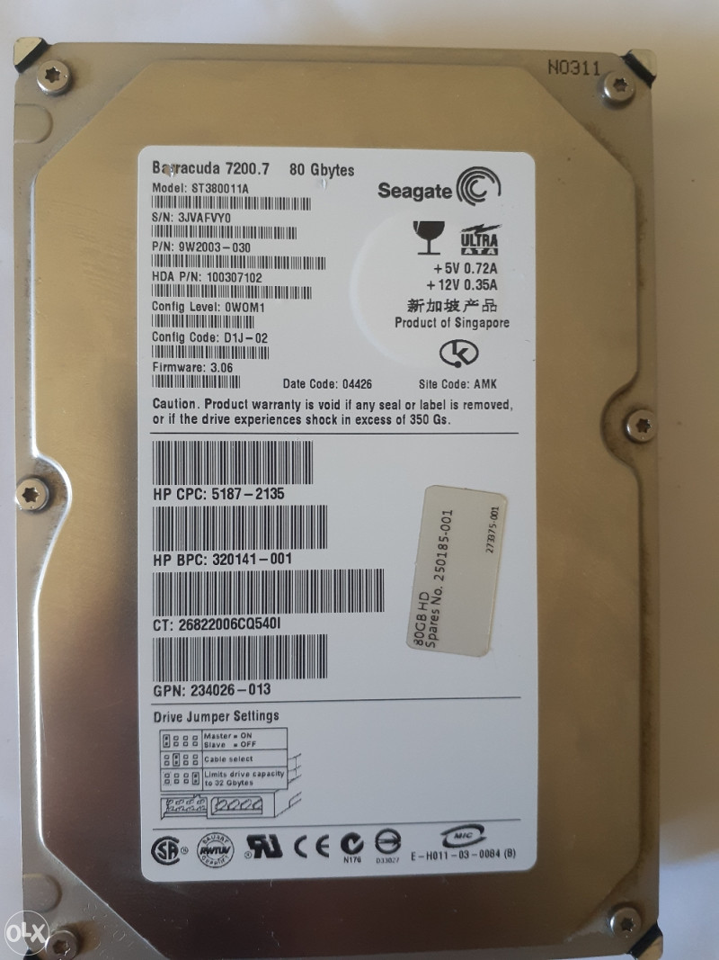 Seagate Barracuda 7200.7 80GB UDMA/100 7200RPM 2MB IDE
