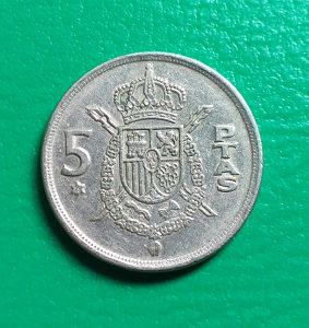 Spanija 5 pesetas 1975.