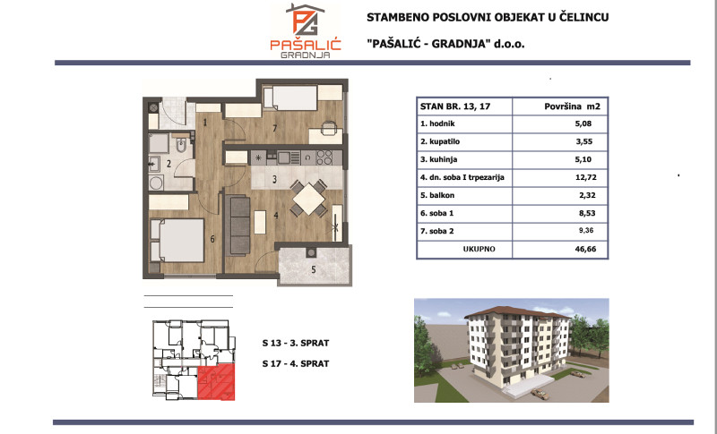 Stan Stanovi Čelinac [od 32-78m2] - PAŠALIĆ-GRADNJA doo