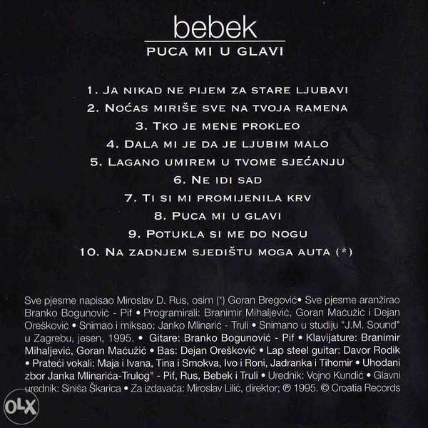 Bebek - Puca Mi U Glavi CD