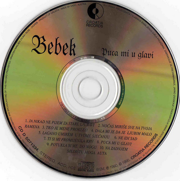 Bebek - Puca Mi U Glavi CD