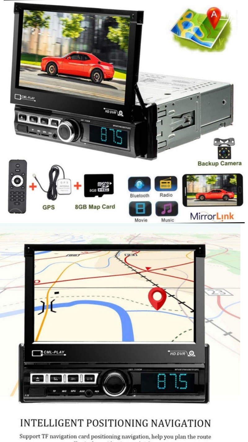 AUTO RADIO MP5 GPS NAVIGACIJA STEREO MULTIMEDIJA CD/DVD/MC/Radio