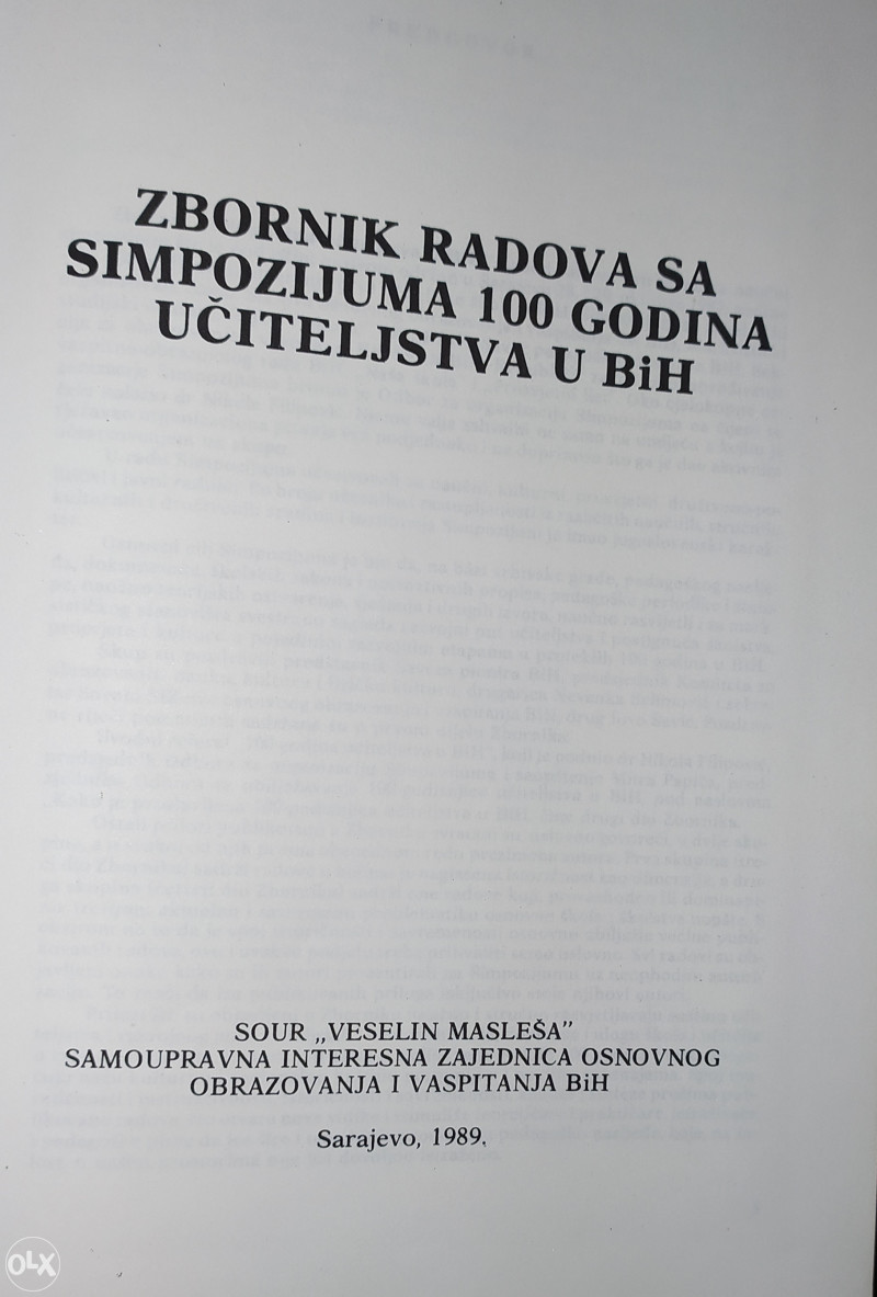 100 GODINA UCITELJSTVA U BOSNI I HERCEGOVINI-ZBORNIK