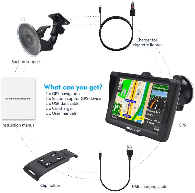 GPS NAVIGACIJA IGO PRIMO - 7" AWESAFE, KW, 2020 MAPE