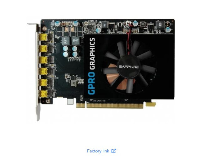 SAPPHIRE 32258-00-21G Radeon GPRO 6200 4GB GDDR5 PCIE