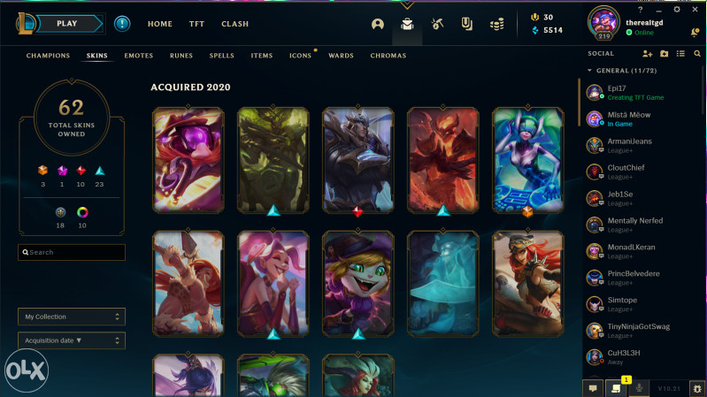 LOL Account / Lol profil / PLATINUM 4 / 80+ SKINOVA /