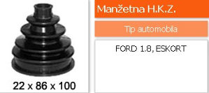 Manžetna kinetičkog zgloba FORD 1.8/ESCORT