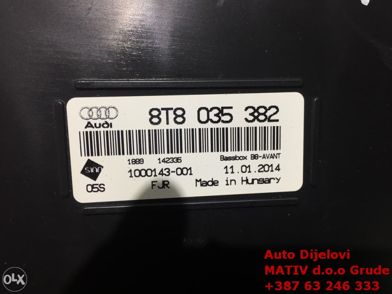 Subwoofer Audi A5 Sportback 2014 8T8035382