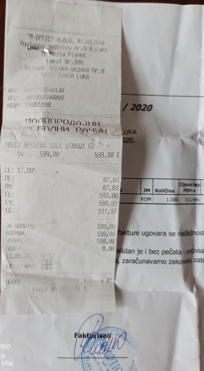 Naocale Prada , nove 2020 model,optika Stanković,račun,