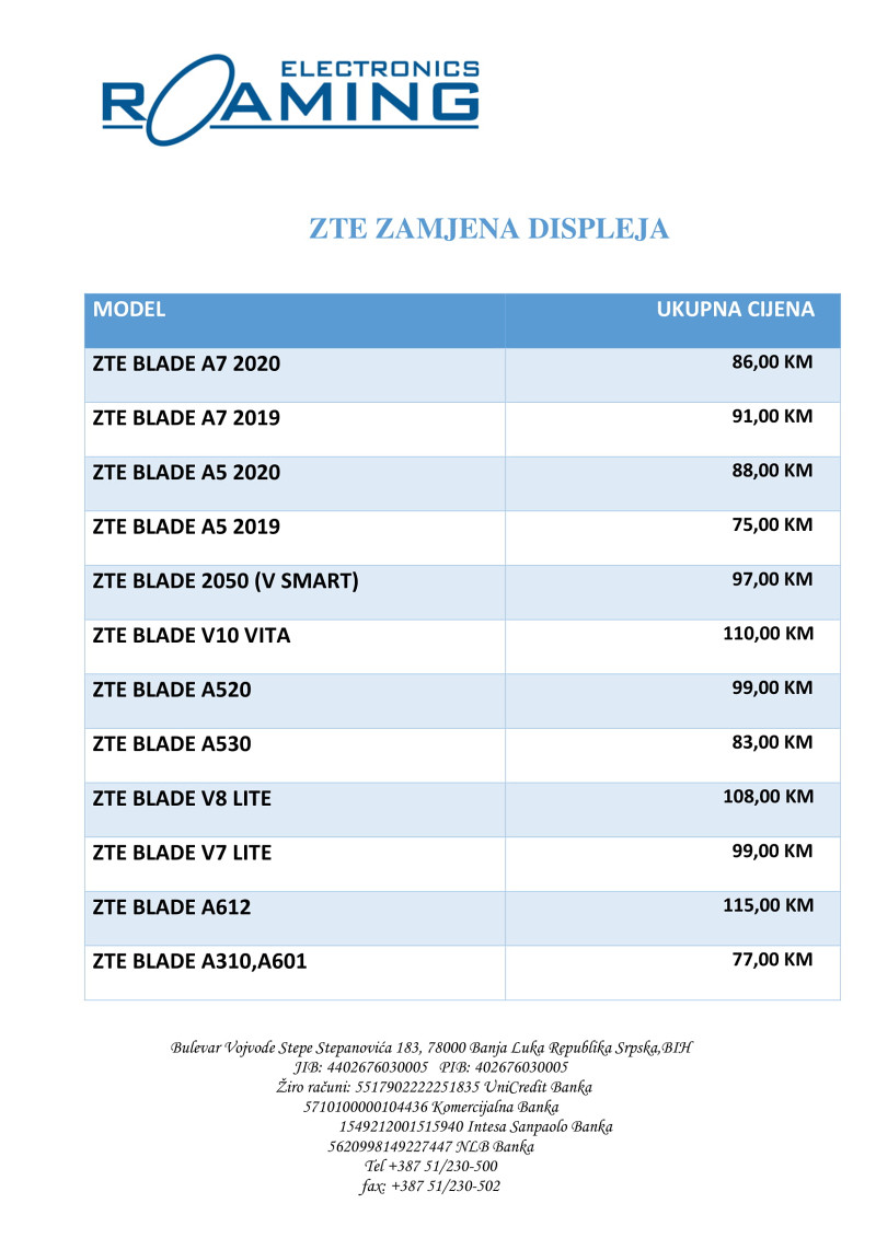 Roaming Electronics Servis mobilnih telefona