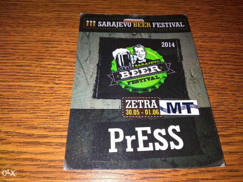 Press karta III Sarajevo Beer Festival Stare ulaznice OLX.ba