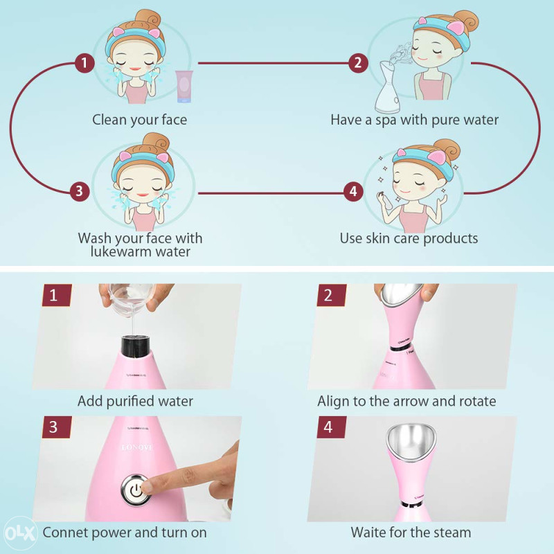 LONOVE Facial Steamer Nano Ionic, čišćenje lica Preparati za njegu