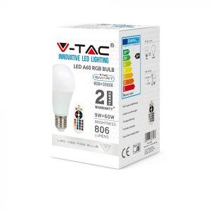 RGB LED Sijalica 9W E27 V-Tac
