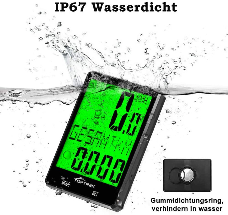 TOPTREK biciklo brzinomjer, IP67,LCD touch screen