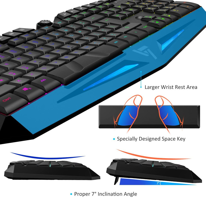 VicTsing Rainbow LED RGB Gaming tastatura, PC,MAC