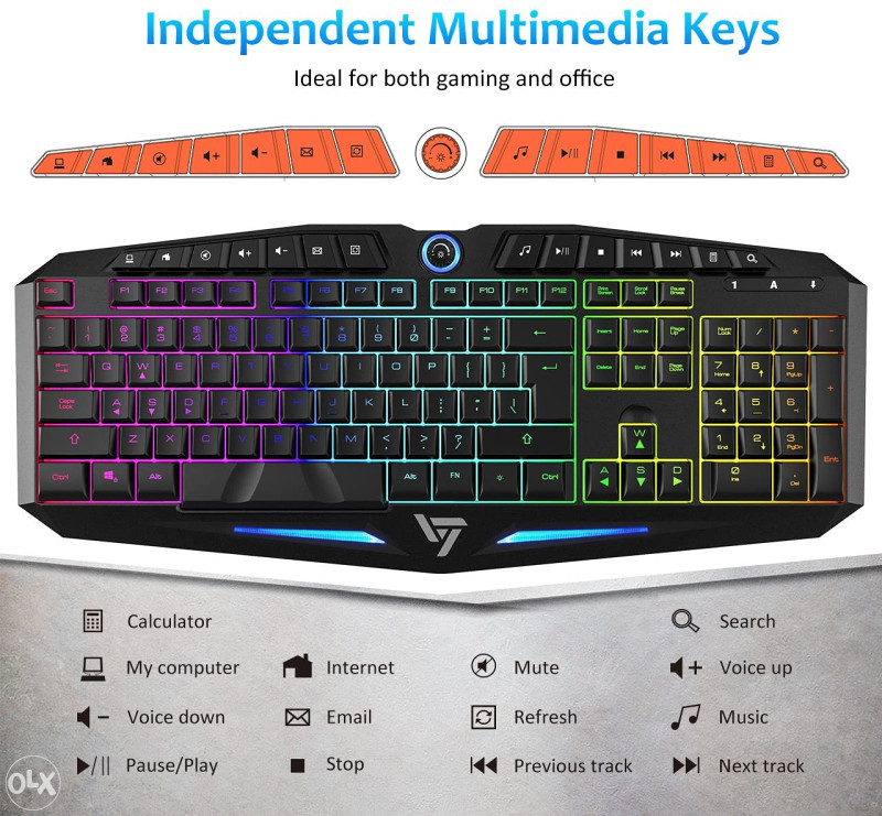 VicTsing Rainbow LED RGB Gaming tastatura, PC,MAC