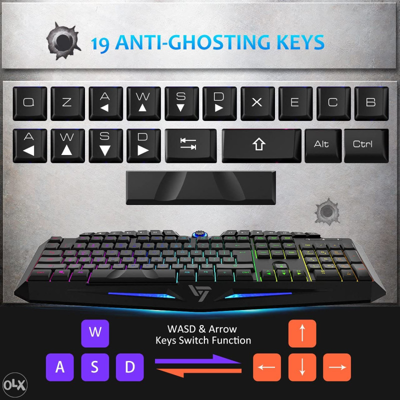 VicTsing Rainbow LED RGB Gaming tastatura, PC,MAC