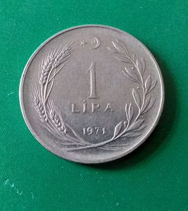 Turska 1 lira 1971.