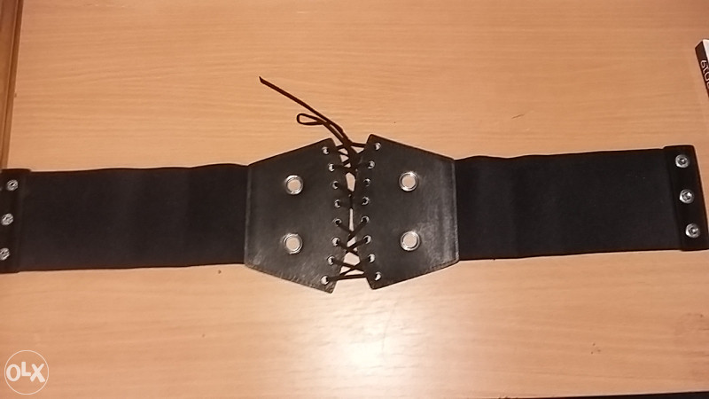 Moderni zenski crni pojas na vezanje i dugmad S veličina