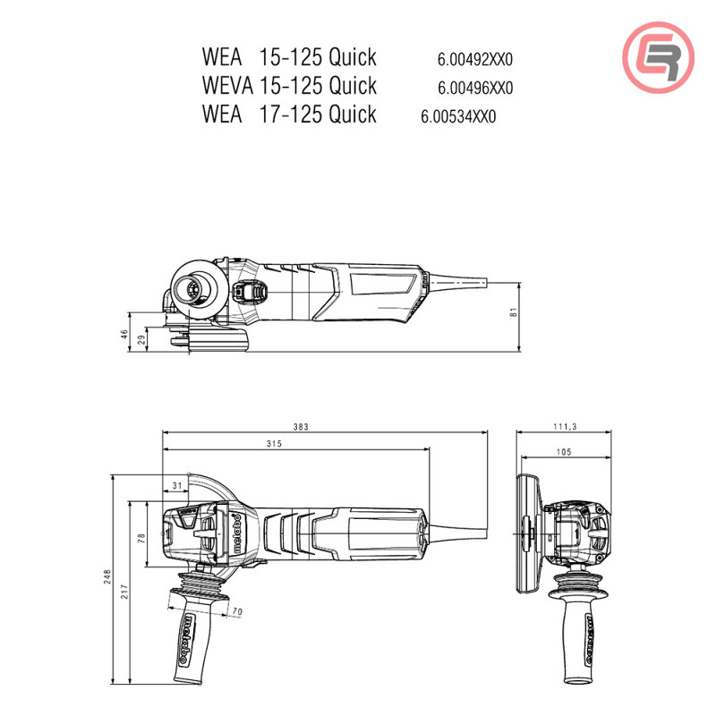 Metabo Brusilica WEV 17-125 Quick Elektronik 1.700W