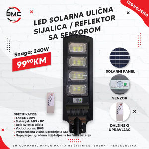 Led solarni reflektor 240w (ulicna svjetiljka)