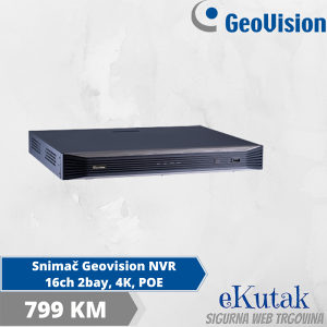Snimač video nadzora Geovision NVR 16ch 2bay, 4K, POE