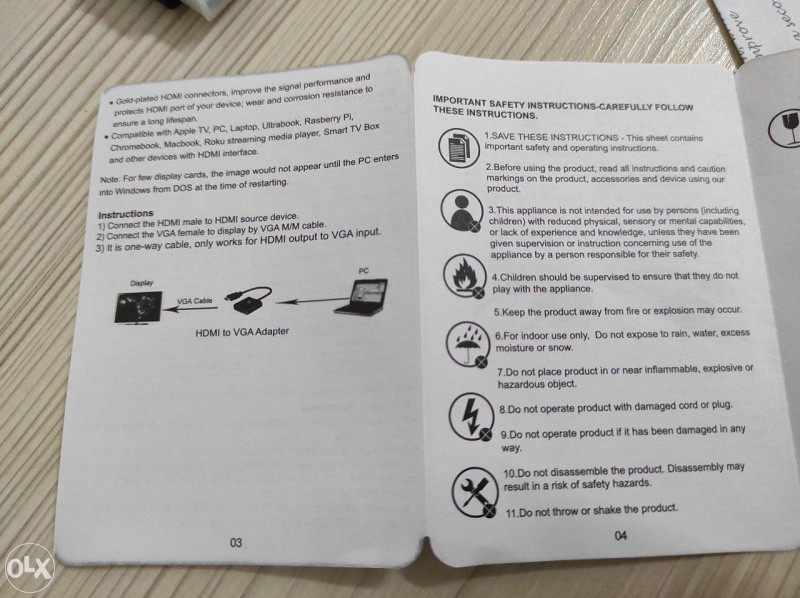 HDMI to VGA Adapter, slika zvuk, audio