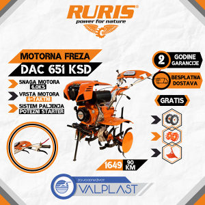 Motorna kopačica kultivator / freza – Ruris DAC 651 KSD
