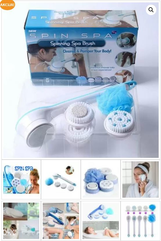 SPIN SPA  rotirajuca cetka za KUPANJE sa 5 nastavaka