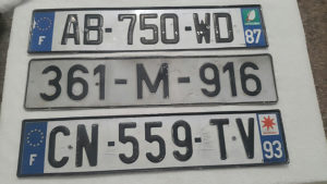 Registracijske tablice mix 3 kom Francuske i BiH
