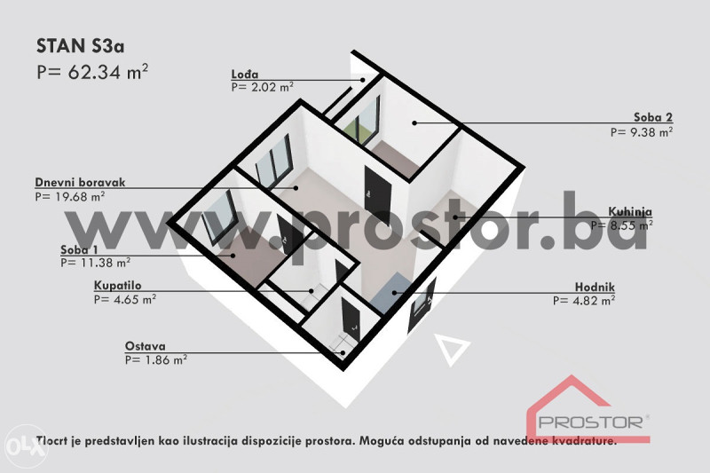 NOVOGRADNJA BUĆA POTOK! Trosoban stan 62m2!