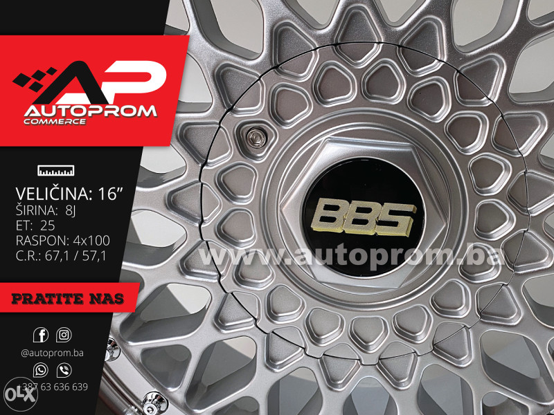 Alu felge 16 BBS RS replica, 16x8 4x100