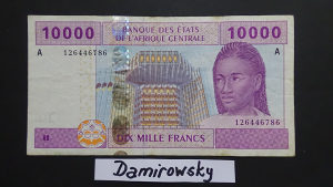 Gabon 10 000 franaka 2002