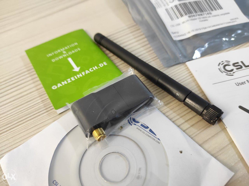 CSL–300 Mbit/s Wireless LAN USB 2.0 Stick with Antenna