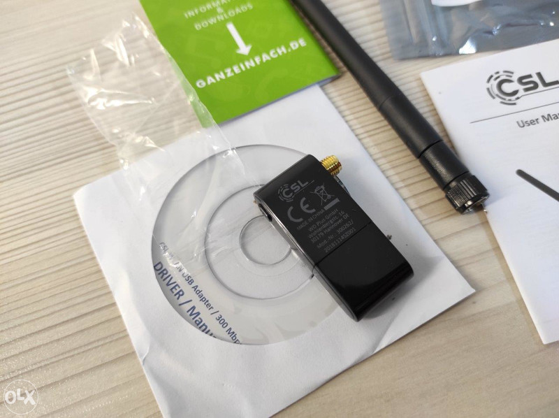 CSL–300 Mbit/s Wireless LAN USB 2.0 Stick with Antenna