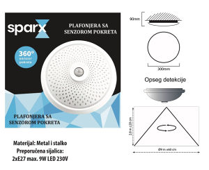 PLAFONJERA SA SENZOROM POKRETA 18W