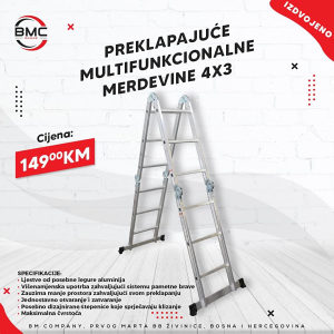 Merdevine preklapajuce aluminijumske 4x3 380cm