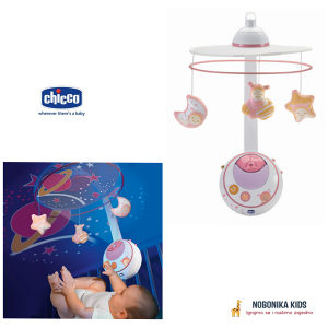 Vrtuljak za bebe vrteska za krevetac projektor CHICCO