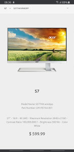 ACER S277HK Gaming Monitor 27" u ODLICNOM Stanju