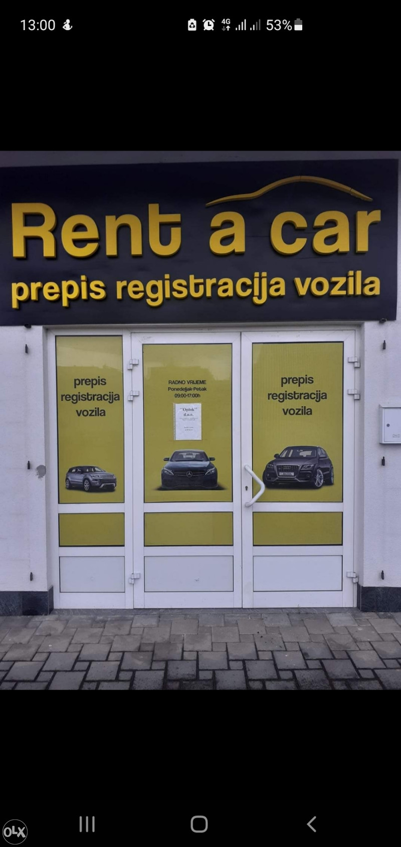 Reklama rent a car - Reklame i dekoracije za ugostiteljstvo - OLX.ba