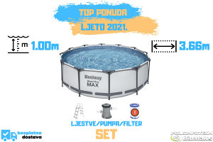 Bazen BestWay 3.66x100cm Steel Pro MAX