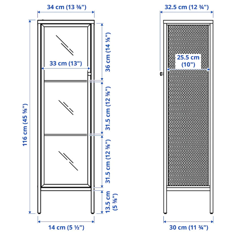 Staklena vitrina ikea