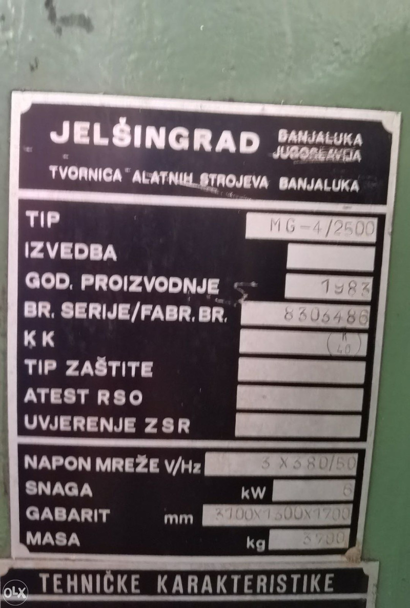 Makaze za lim 2.5m 4mm JLESINGRAD