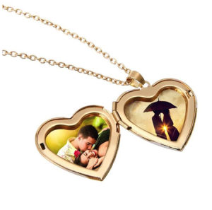 Lančić ogrlica ženska srce zlatno za sliku
