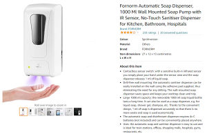 Automatski dozator za sapun sa senzorom, 1 litar